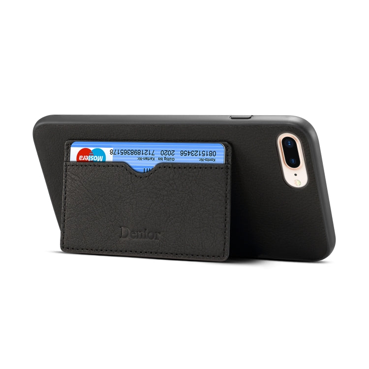 For iPhone 7 Plus / 8 Plus Denior V3 Luxury Car Cowhide Leather Protective Case with Holder & Card Slot