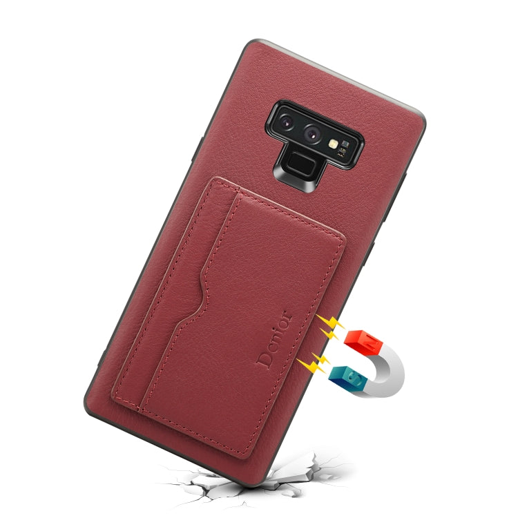 For Galaxy Note9 Denior V3 Luxury Car Cowhide Leather Protective Case with Holder & Card Slot