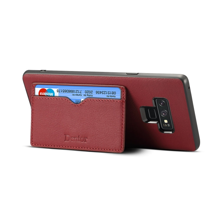 For Galaxy Note9 Denior V3 Luxury Car Cowhide Leather Protective Case with Holder & Card Slot