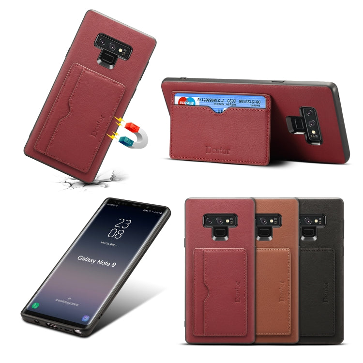 For Galaxy Note9 Denior V3 Luxury Car Cowhide Leather Protective Case with Holder & Card Slot