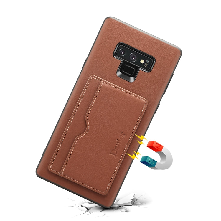 For Galaxy Note9 Denior V3 Luxury Car Cowhide Leather Protective Case with Holder & Card Slot