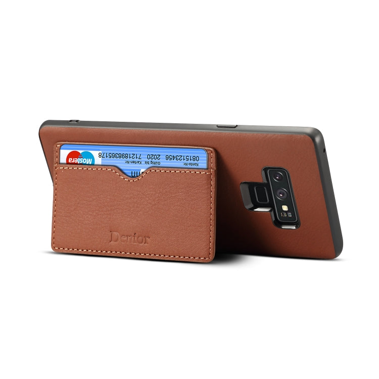 For Galaxy Note9 Denior V3 Luxury Car Cowhide Leather Protective Case with Holder & Card Slot