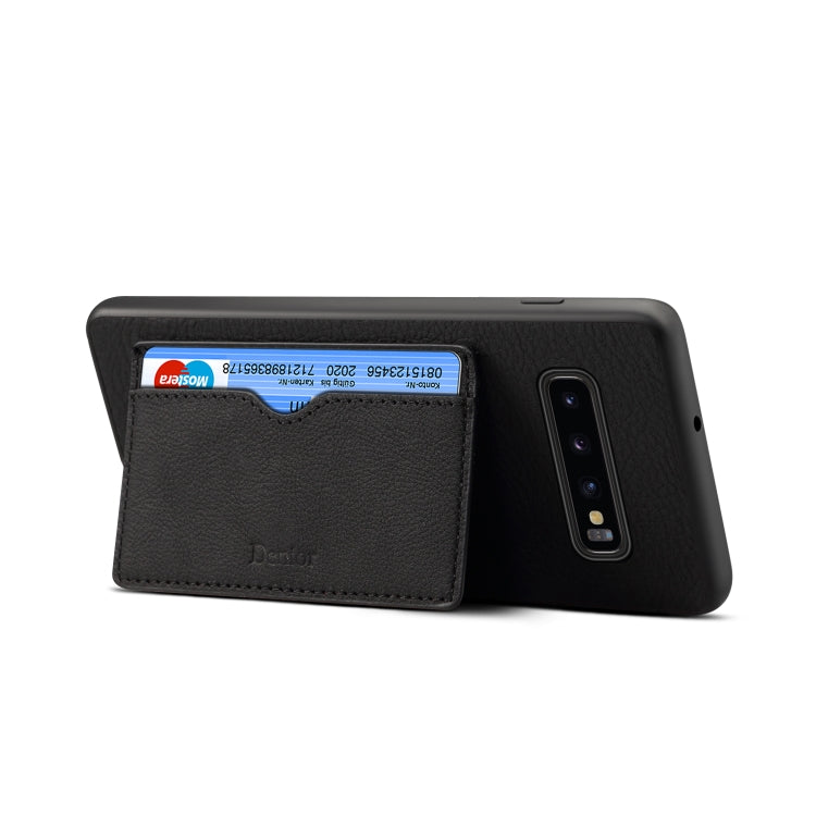 For Galaxy S10 Plus Denior V3 Luxury Car Cowhide Leather Protective Case with Holder & Card Slot
