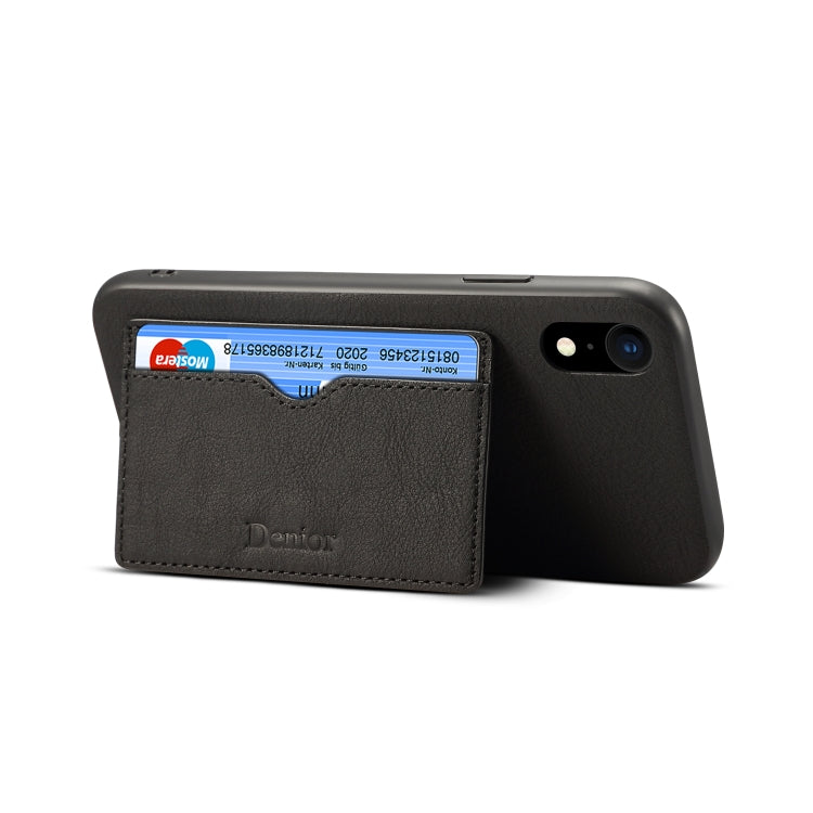 For iPhone XS Max Denior V3 Luxury Car Cowhide Leather Protective Case with Holder & Card Slot