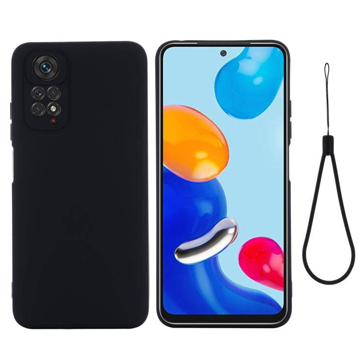 For Xiaomi Redmi Note 11S / Note 11 4G Pure Color Liquid Silicone Shockproof Full Coverage Phone Case