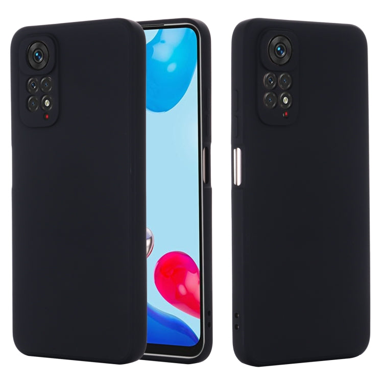 For Xiaomi Redmi Note 11S / Note 11 4G Pure Color Liquid Silicone Shockproof Full Coverage Phone Case