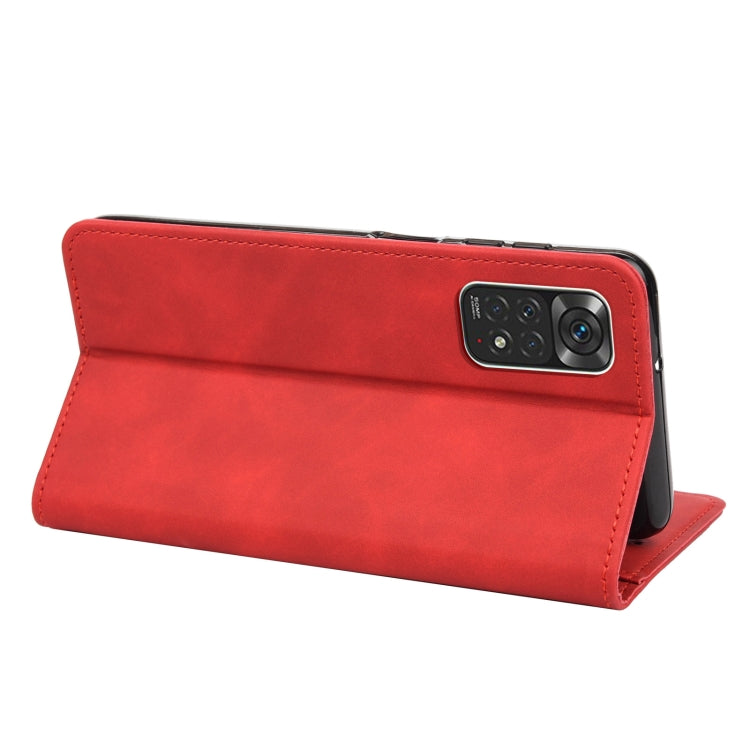 For Xiaomi Redmi Note 11 4G / Note 11S Skin Feel Magnetic Splicing Leather Phone Case