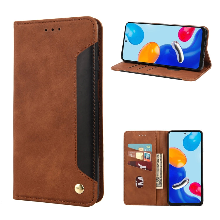For Xiaomi Redmi Note 11 4G / Note 11S Skin Feel Magnetic Splicing Leather Phone Case