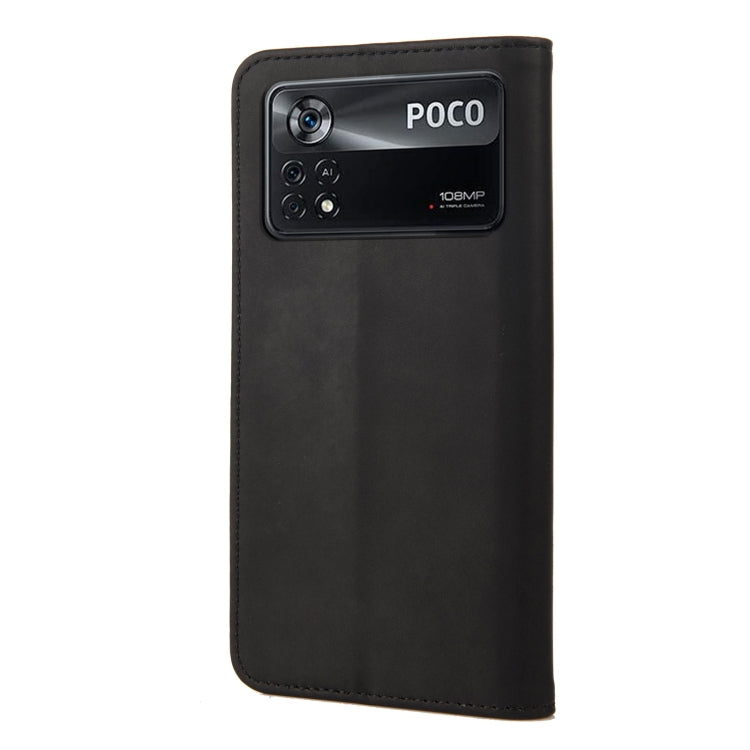 For Xiaomi Poco X4 Pro 5G Skin Feel Magnetic Splicing Leather Phone Case