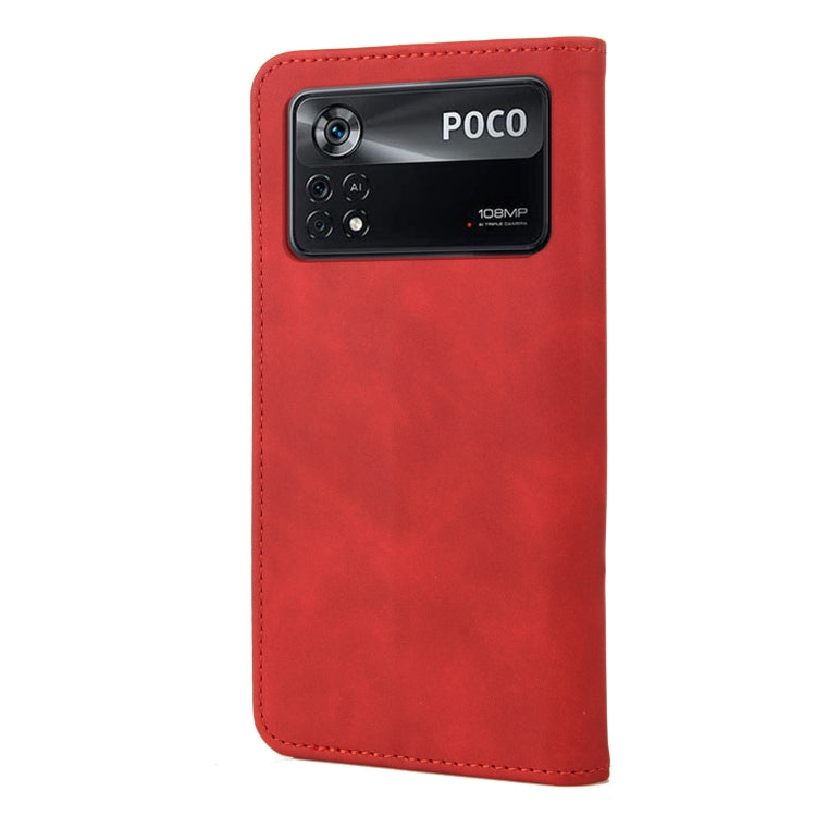 For Xiaomi Poco X4 Pro 5G Skin Feel Magnetic Splicing Leather Phone Case
