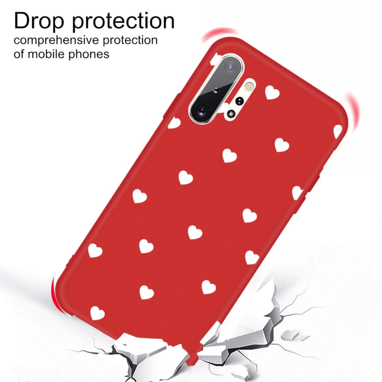 For Galaxy Note10+ Multi Love Heart Pattern Frosted TPU Protective Case