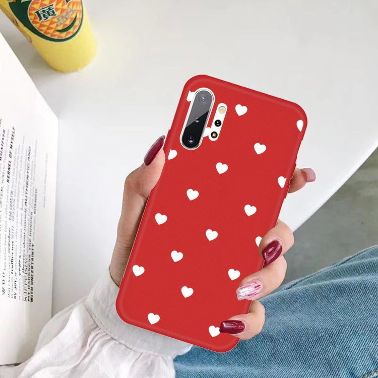 For Galaxy Note10+ Multi Love Heart Pattern Frosted TPU Protective Case