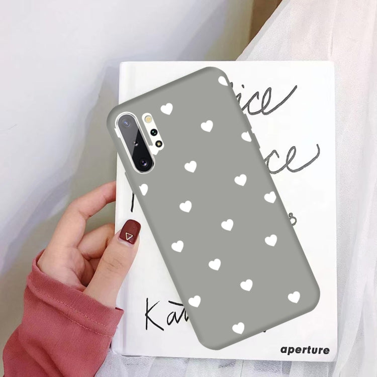 For Galaxy Note10+ Multi Love Heart Pattern Frosted TPU Protective Case