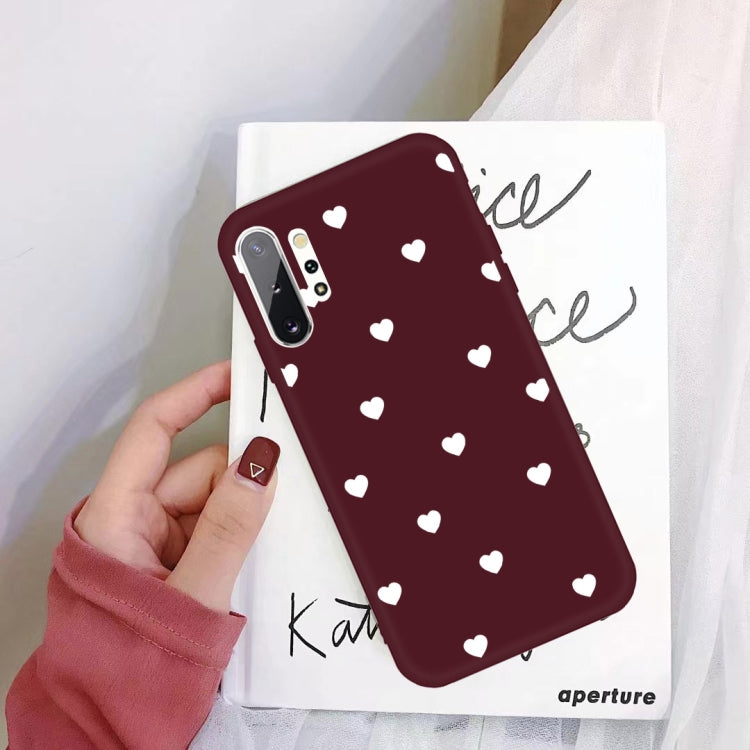 For Galaxy Note10+ Multi Love Heart Pattern Frosted TPU Protective Case