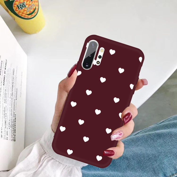 For Galaxy Note10+ Multi Love Heart Pattern Frosted TPU Protective Case