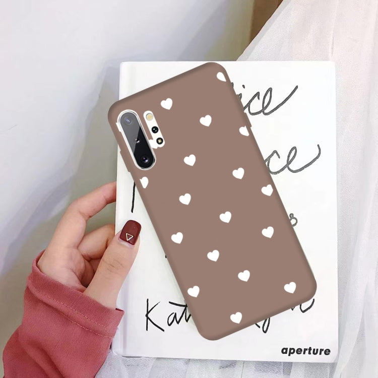 For Galaxy Note10+ Multi Love Heart Pattern Frosted TPU Protective Case