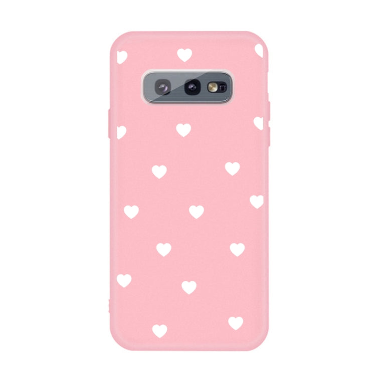For Galaxy S10 Multi Love Heart Pattern Frosted TPU Protective Case