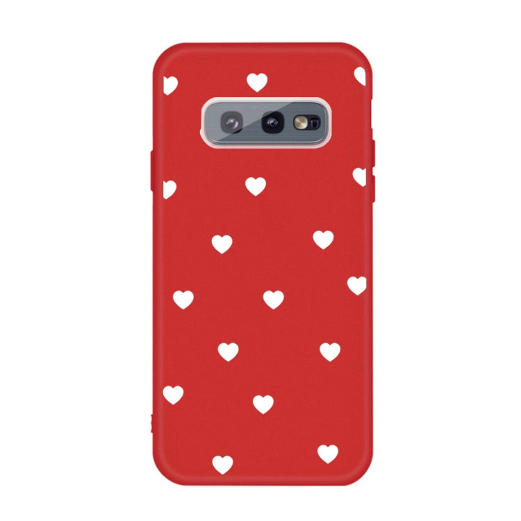For Galaxy S10 Multi Love Heart Pattern Frosted TPU Protective Case