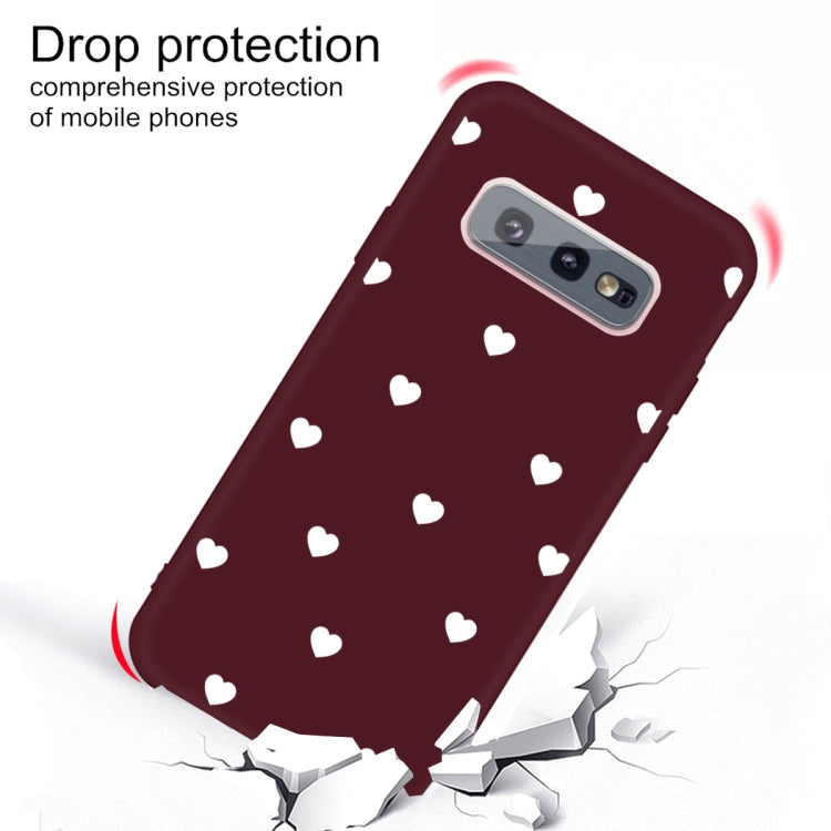 For Galaxy S10 Multi Love Heart Pattern Frosted TPU Protective Case