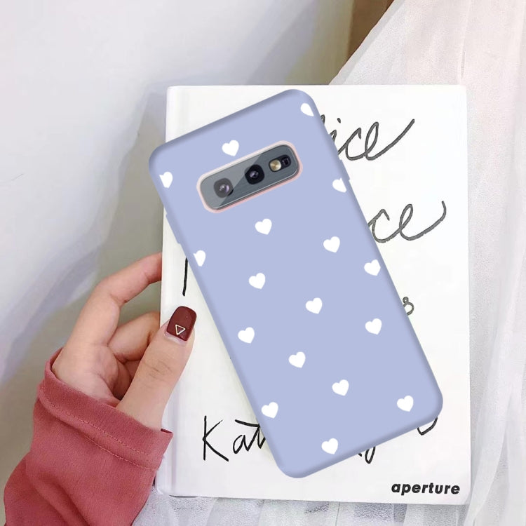 For Galaxy S10 Multi Love Heart Pattern Frosted TPU Protective Case