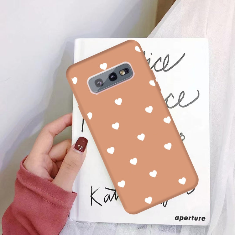 For Galaxy S10 Multi Love Heart Pattern Frosted TPU Protective Case