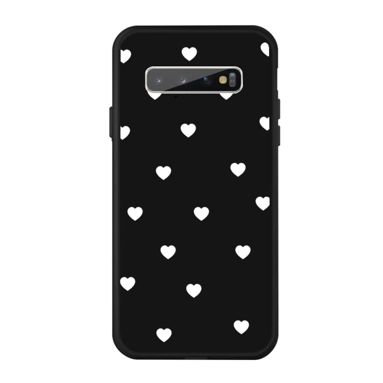 For Galaxy S10+ Multi Love Heart Pattern Frosted TPU Protective Case