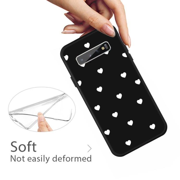 For Galaxy S10+ Multi Love Heart Pattern Frosted TPU Protective Case