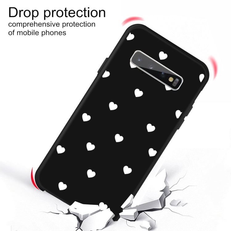 For Galaxy S10+ Multi Love Heart Pattern Frosted TPU Protective Case