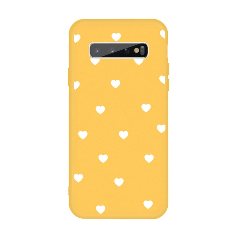 For Galaxy S10+ Multi Love Heart Pattern Frosted TPU Protective Case