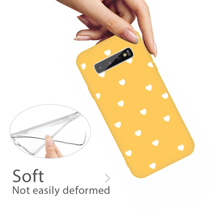 For Galaxy S10+ Multi Love Heart Pattern Frosted TPU Protective Case