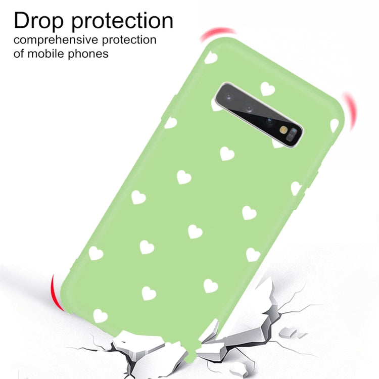For Galaxy S10+ Multi Love Heart Pattern Frosted TPU Protective Case