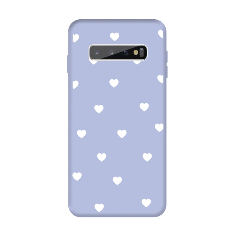 For Galaxy S10+ Multi Love Heart Pattern Frosted TPU Protective Case
