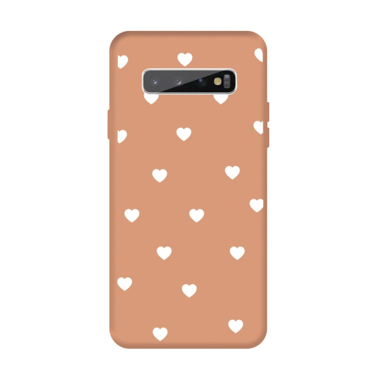For Galaxy S10+ Multi Love Heart Pattern Frosted TPU Protective Case
