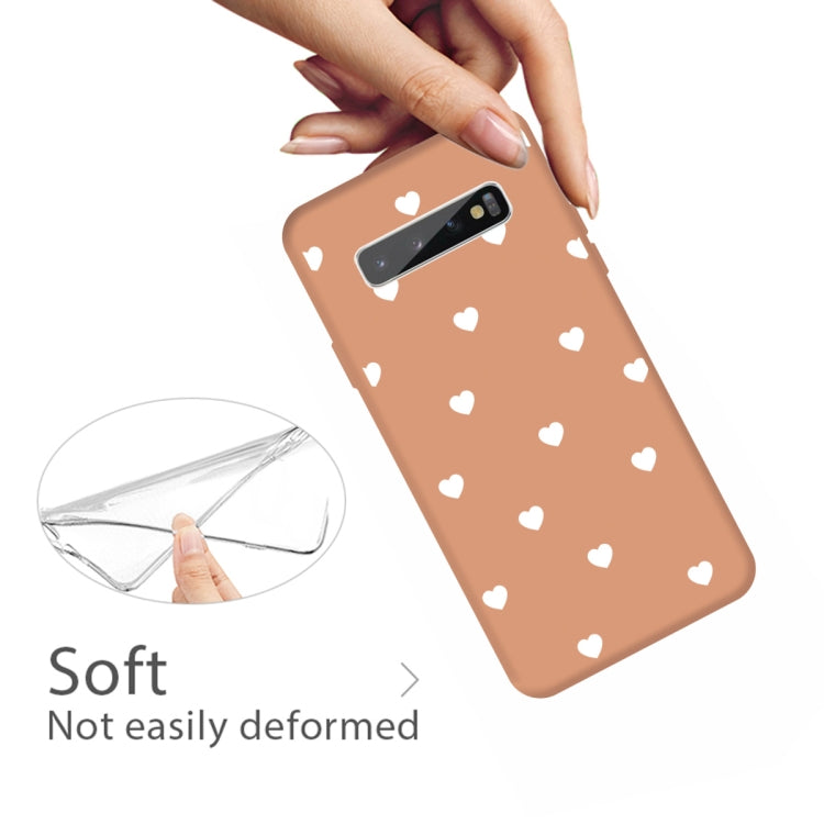 For Galaxy S10+ Multi Love Heart Pattern Frosted TPU Protective Case