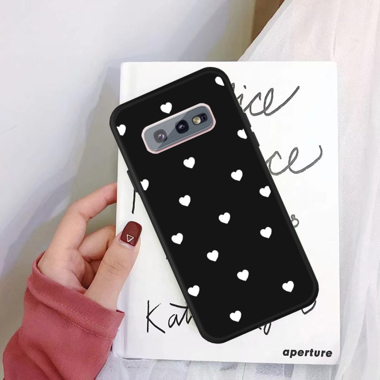For Galaxy S10e Multi Love Heart Pattern Frosted TPU Protective Case