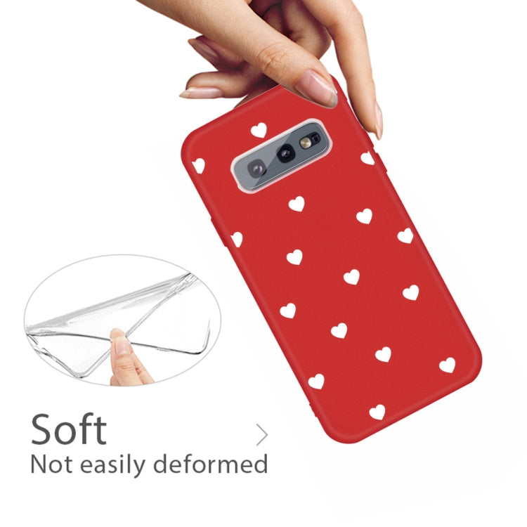 For Galaxy S10e Multi Love Heart Pattern Frosted TPU Protective Case
