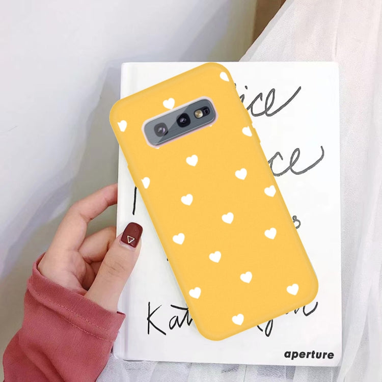 For Galaxy S10e Multi Love Heart Pattern Frosted TPU Protective Case