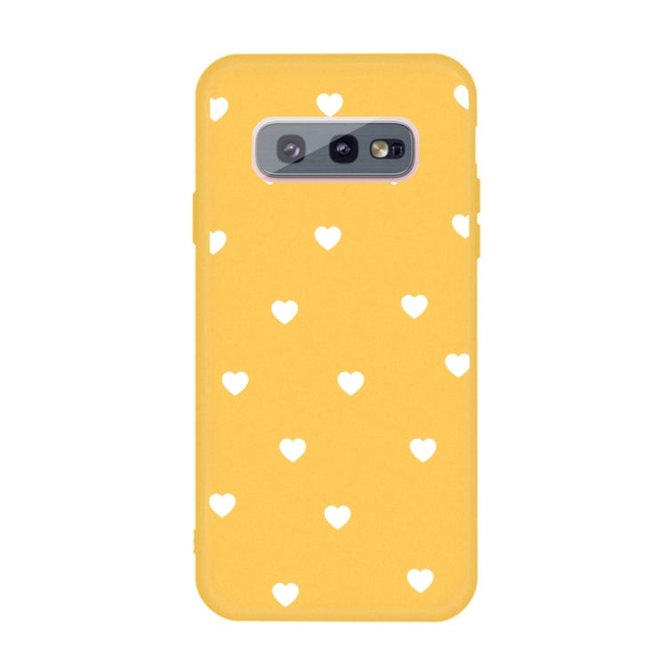 For Galaxy S10e Multi Love Heart Pattern Frosted TPU Protective Case
