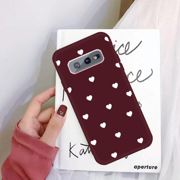 For Galaxy S10e Multi Love Heart Pattern Frosted TPU Protective Case
