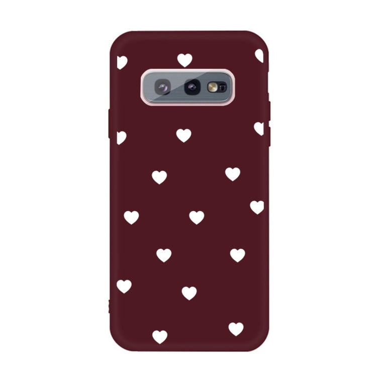For Galaxy S10e Multi Love Heart Pattern Frosted TPU Protective Case