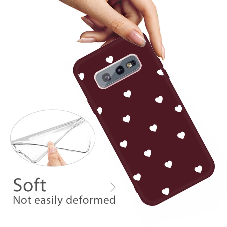 For Galaxy S10e Multi Love Heart Pattern Frosted TPU Protective Case