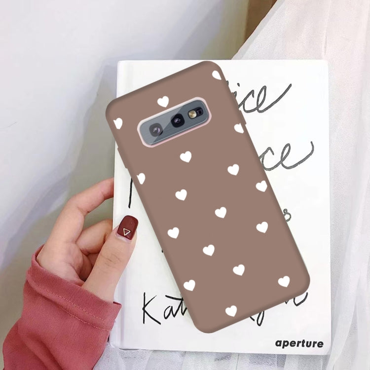 For Galaxy S10e Multi Love Heart Pattern Frosted TPU Protective Case