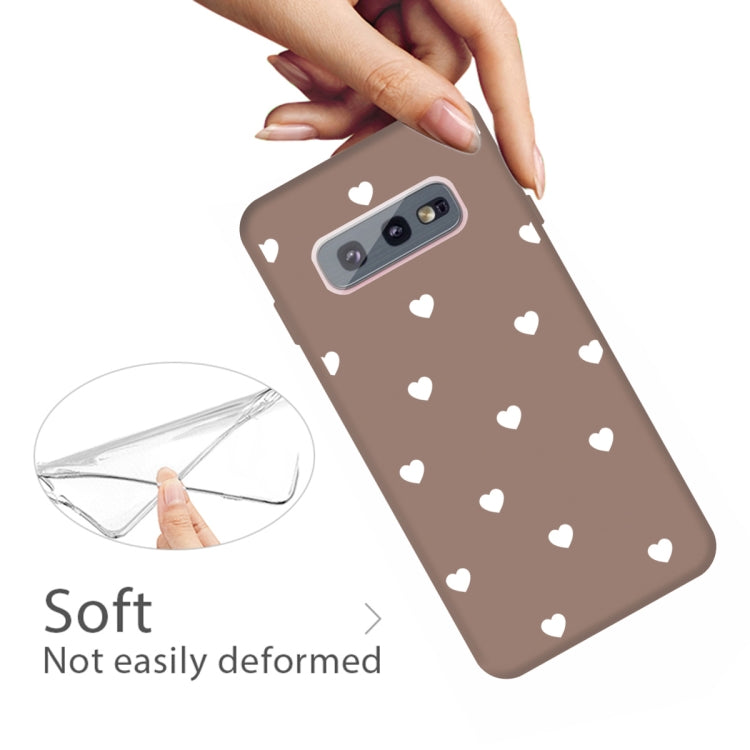 For Galaxy S10e Multi Love Heart Pattern Frosted TPU Protective Case
