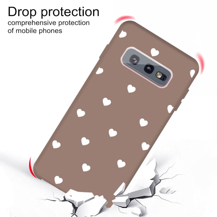 For Galaxy S10e Multi Love Heart Pattern Frosted TPU Protective Case