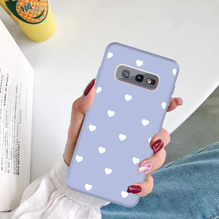 For Galaxy S10e Multi Love Heart Pattern Frosted TPU Protective Case