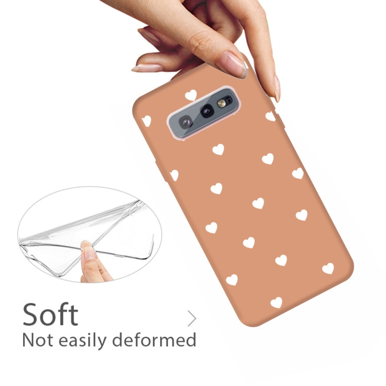 For Galaxy S10e Multi Love Heart Pattern Frosted TPU Protective Case