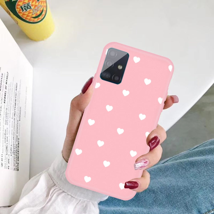 For Galaxy A71 Multi Love Heart Pattern Frosted TPU Protective Case
