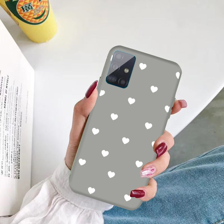 For Galaxy A71 Multi Love Heart Pattern Frosted TPU Protective Case