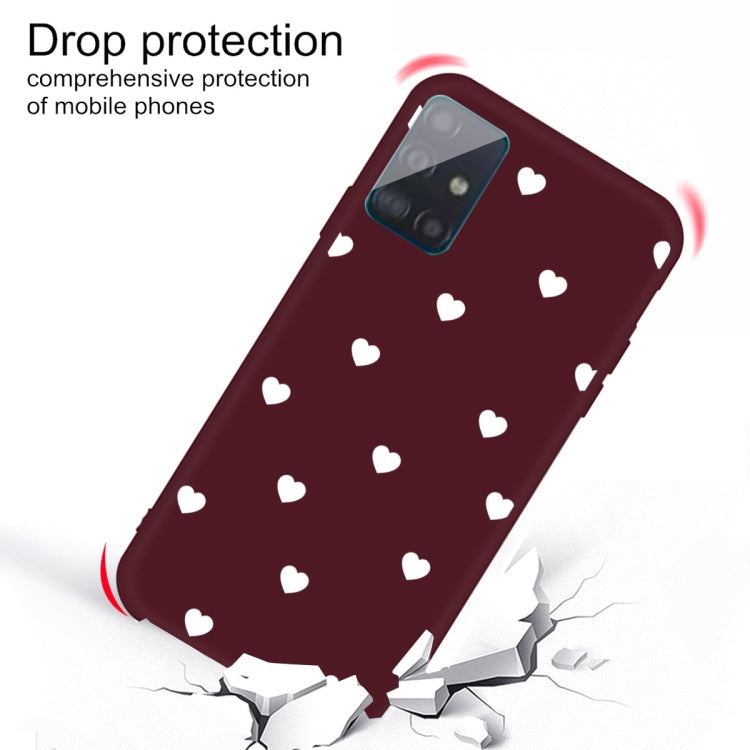 For Galaxy A71 Multi Love Heart Pattern Frosted TPU Protective Case