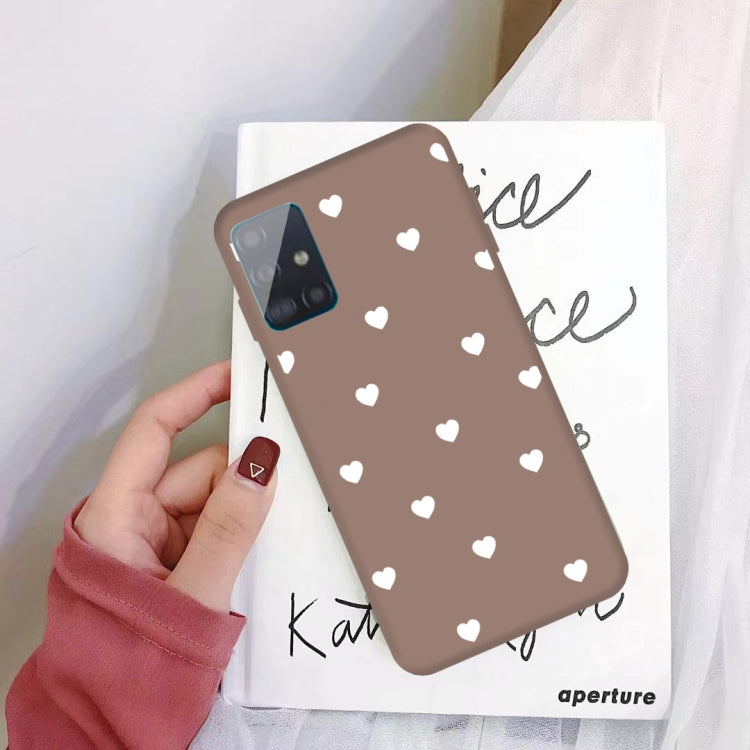 For Galaxy A71 Multi Love Heart Pattern Frosted TPU Protective Case
